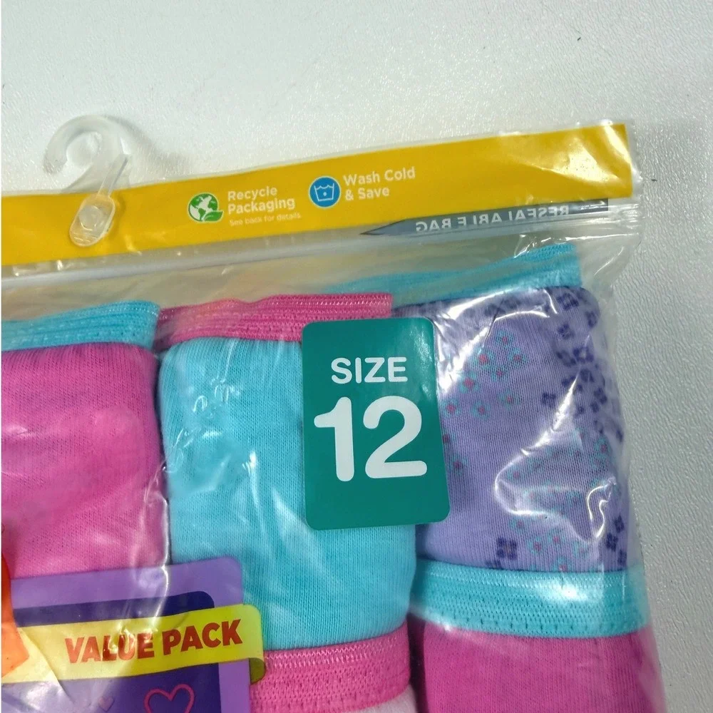 Hanes Briefs 14-Pack Girls Tagless Size 12 Multi-Color Cotton Underwear New